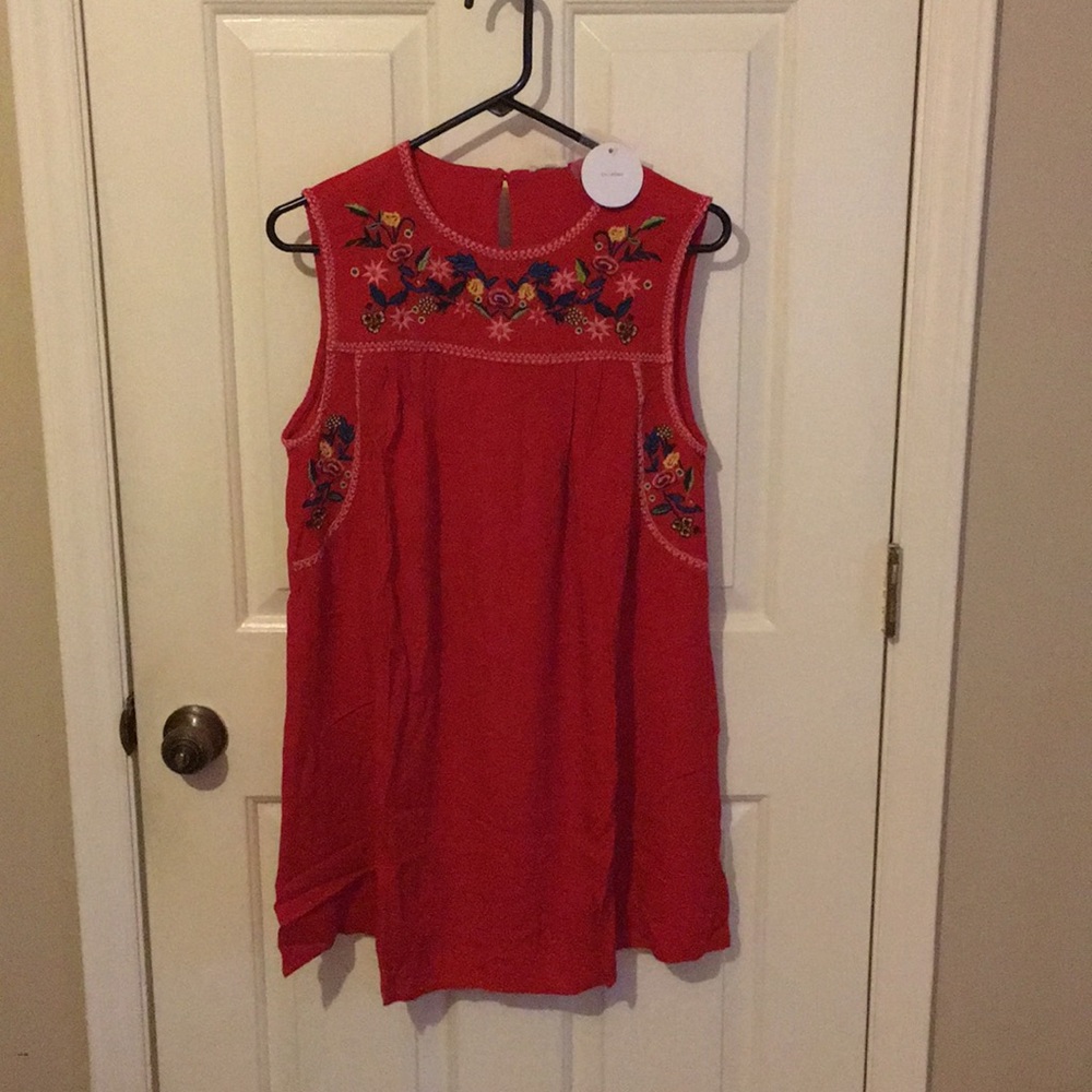 Embroidered Red Dress